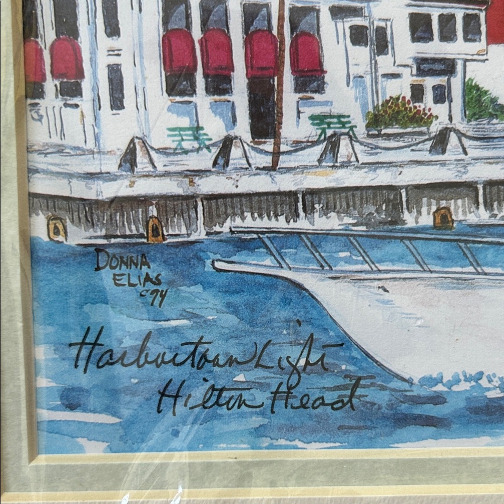 Hilton Head Harbortown Lighthouse Art Print; 11”Length 8.5” Width; Matted.NWT - Picture 3 of 10